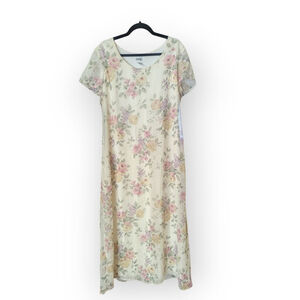 JBS LTD Cream Floral Chiffon Dress Size 16